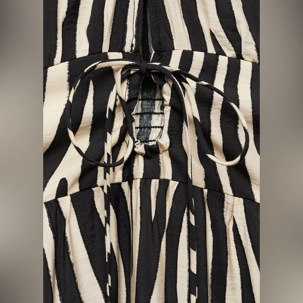 Mango Zebra printed cut out detail dress NWT